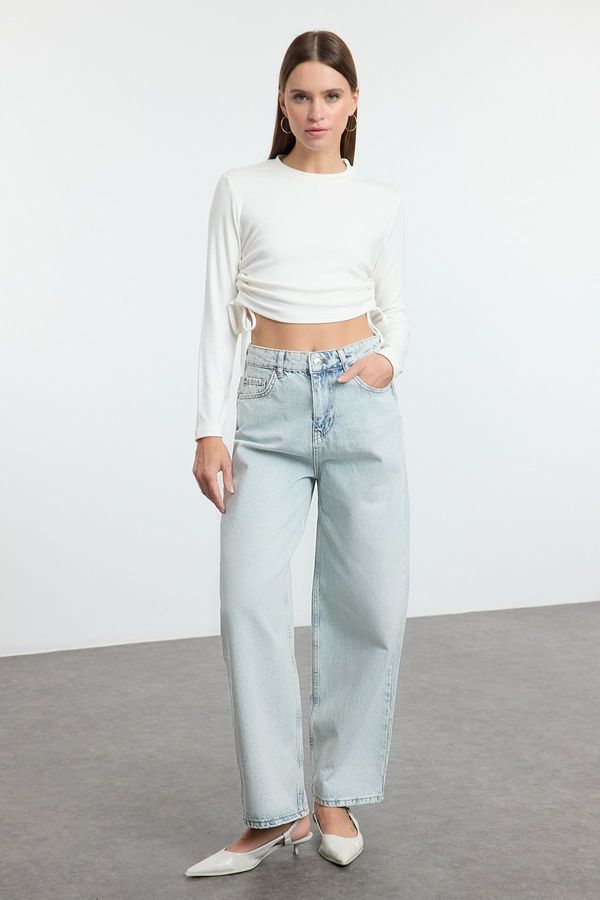 Trendyol Trendyol Light Blue High Waist Barrel Baggy Jeans