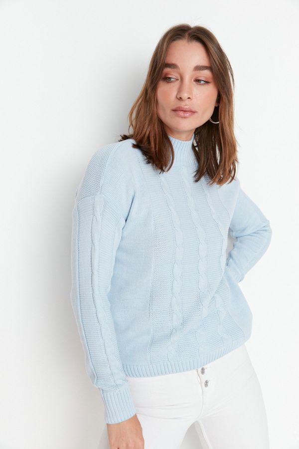 Trendyol Trendyol Light Blue Knit Detailed Knitwear Sweater