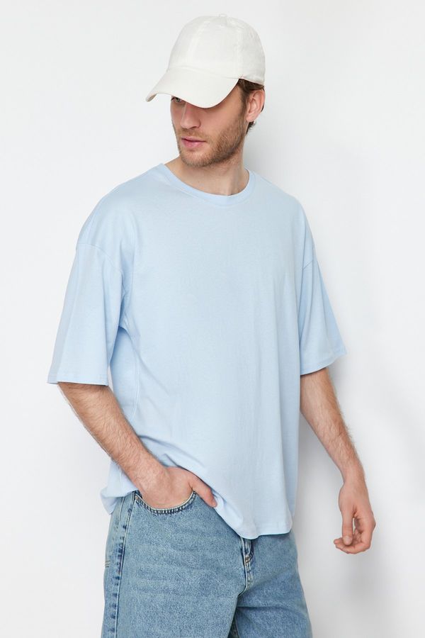 Trendyol Trendyol Light Blue Oversize/Wide Cut 100% T-Shirt