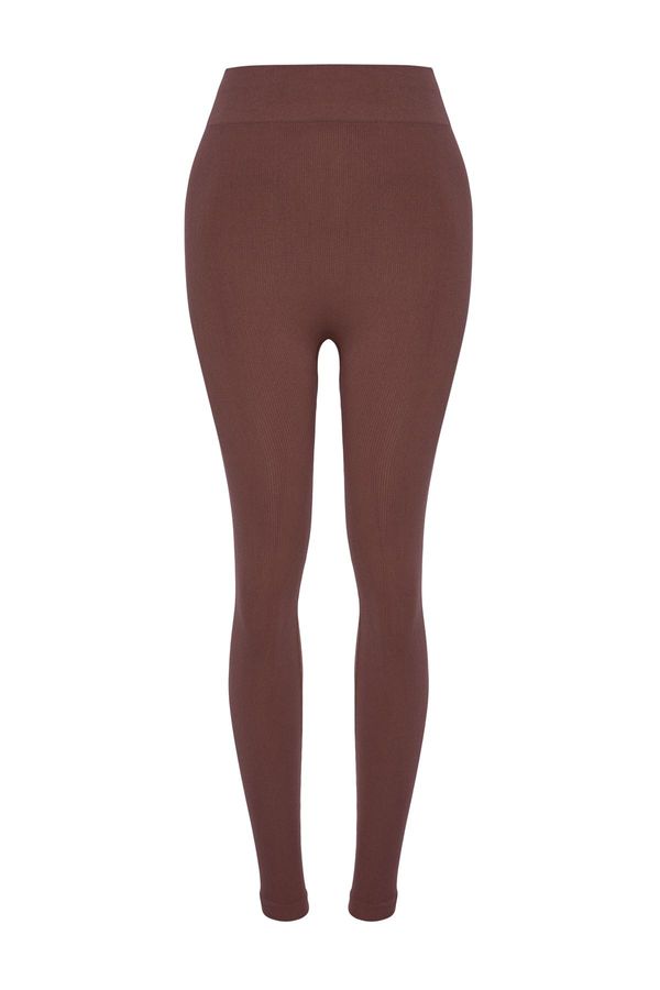 Trendyol Trendyol Light Brown Seamless Full Length Knitted Sports Leggings