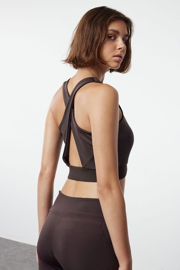 Trendyol Trendyol Light Brown Supportive/Shaping Back Detailed Knitted Sports Bra