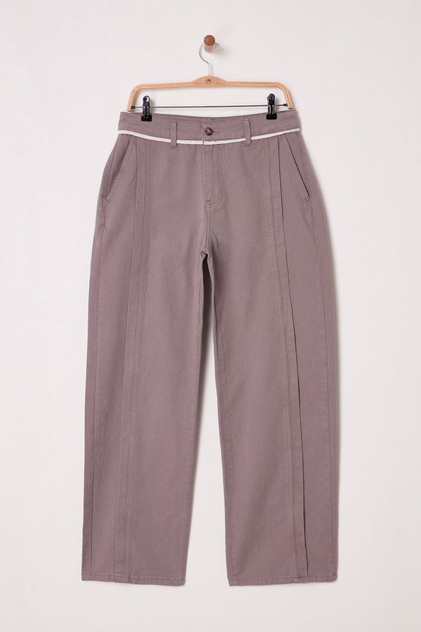 Trendyol Trendyol Light Brown Wide Leg Trousers