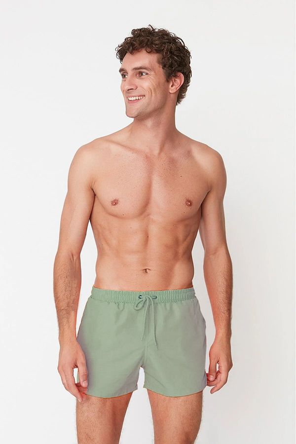 Trendyol Trendyol Light Khaki Extra Short Basic Swim Shorts