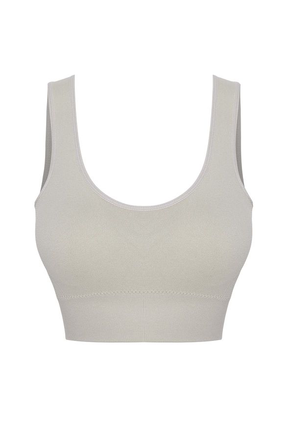 Trendyol Trendyol Light Khaki Seamless Support Shaping Knitted Sports Bra