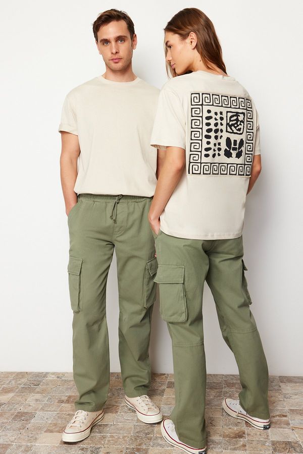 Trendyol Trendyol Light Khaki Unisex Regular Fit Cargo Pocket Trousers