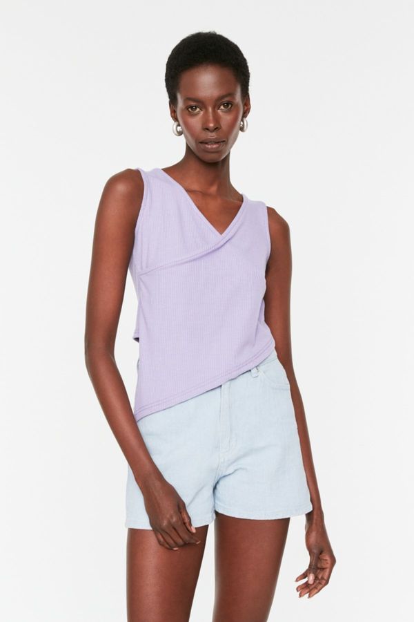 Trendyol Trendyol Lilac Asymmetric Ribbed Knitted Undershirt