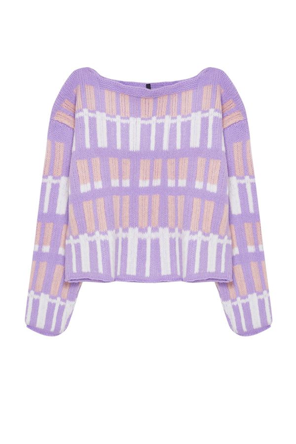 Trendyol Trendyol Lilac Color Block Knitwear Sweater