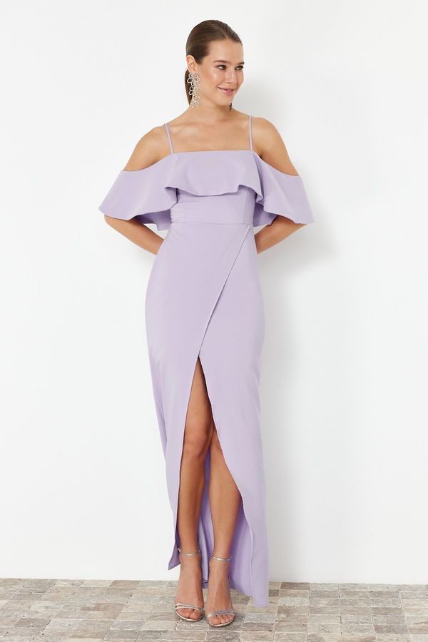 Trendyol Trendyol Lilac Flounced Woven Long Evening Dress