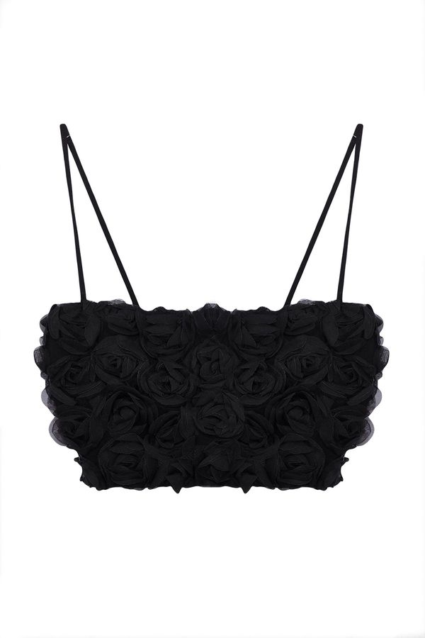 Trendyol Trendyol Limited Edition Black 3D Floral Bustier