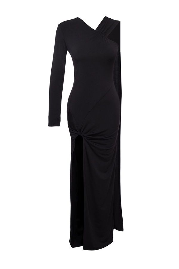 Trendyol Trendyol Limited Edition Black Knitted Long Evening Evening Dress