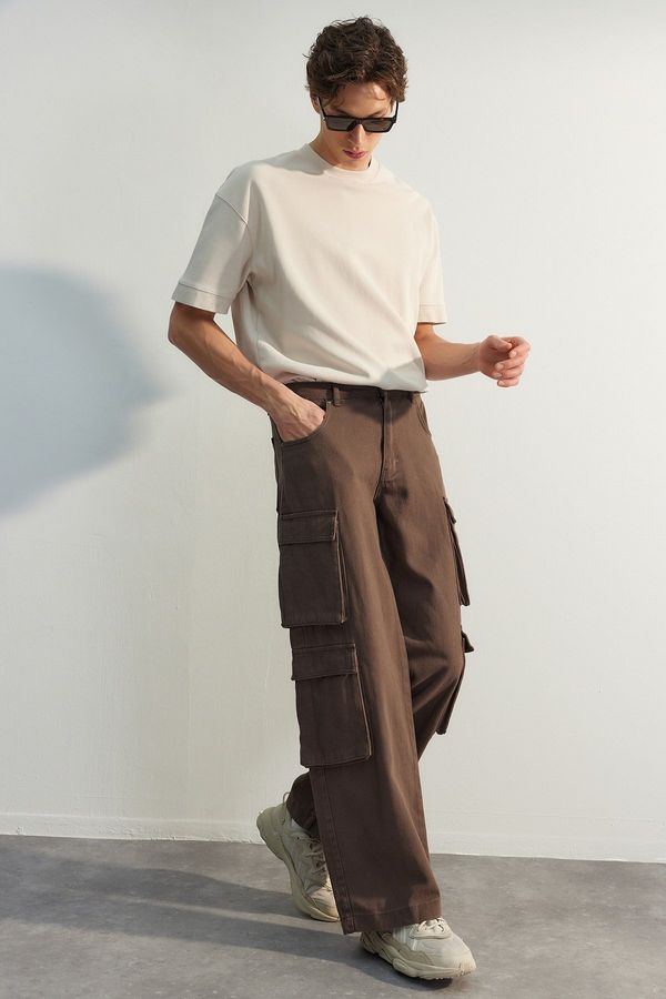 Trendyol Trendyol Limited Edition Brown Premium Baggy Cargo Pants