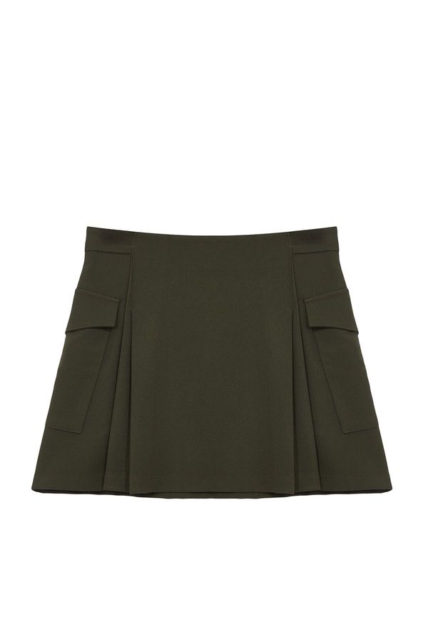 Trendyol Trendyol Limited Edition Dark Khaki Pocket Mini Woven Skirt