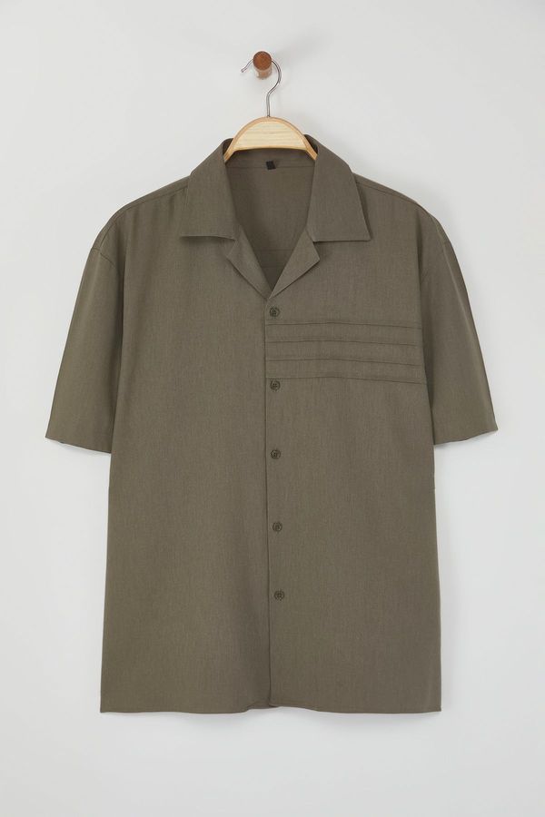 Trendyol Trendyol Limited Edition Khaki Regular Fit Linen Blend Shirt