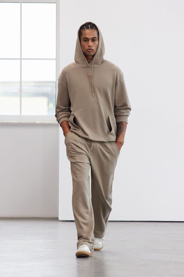 Trendyol Trendyol Limited Edition Mink Oversize/Wide Cut Carpenter Sweatpants