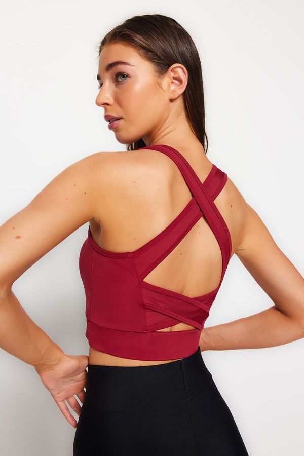 Trendyol Trendyol Magenta Support/Shaping Back Detail Square Neck Knitted Sports Bra