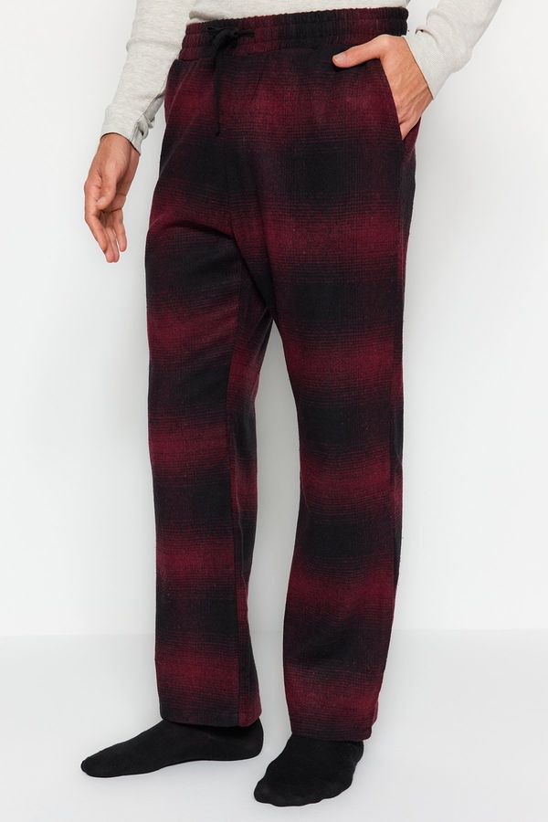 Trendyol Trendyol Men's Black Plaid Comfortable Fit Lumberjack Weave Pajama Bottoms.