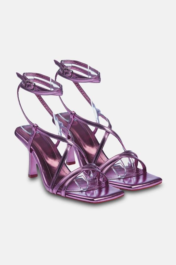 Trendyol Trendyol Metallic Pink Women's Ankle Strap Heeled Sandals