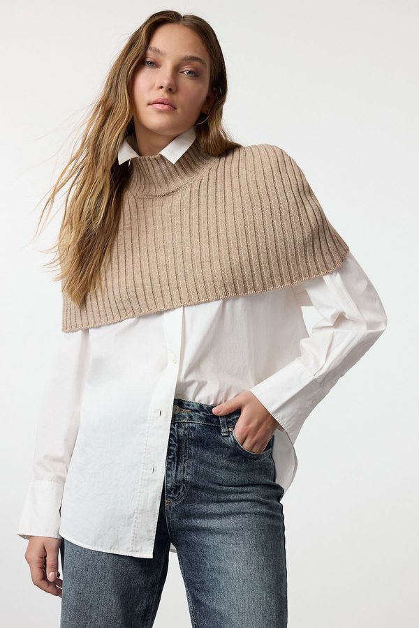 Trendyol Trendyol Mink Crop Turtleneck Knit Sweater