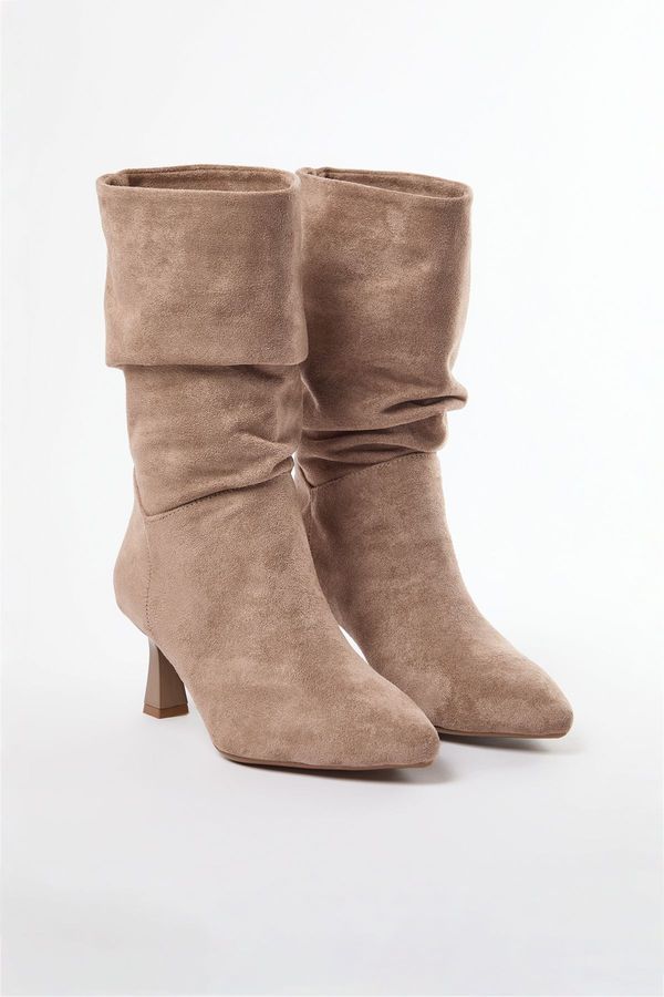 Trendyol Trendyol Mink Gusseted Short Heeled Women's Boots