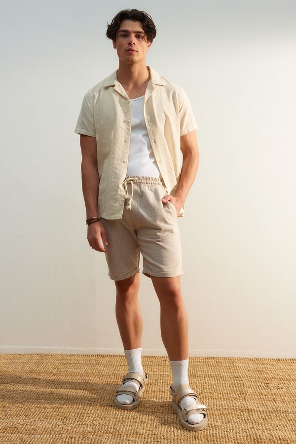 Trendyol Trendyol Mink Regular Fit Linen Look Shorts