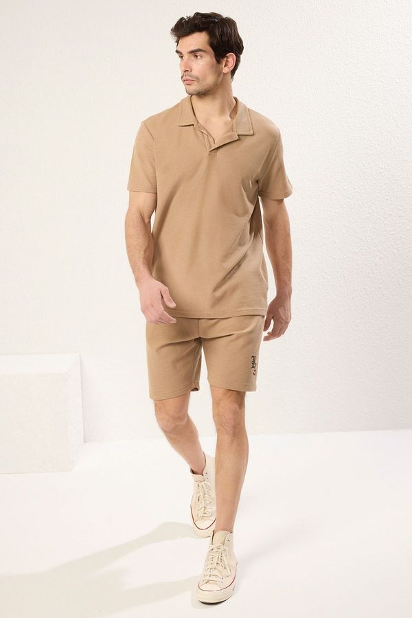 Trendyol Trendyol Mink Regular Fit Waffle Shorts Knitted Pajama Set