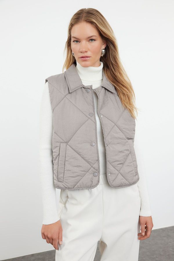 Trendyol Trendyol Mink Regular Stitching Detailed Quilted Puffer Vest