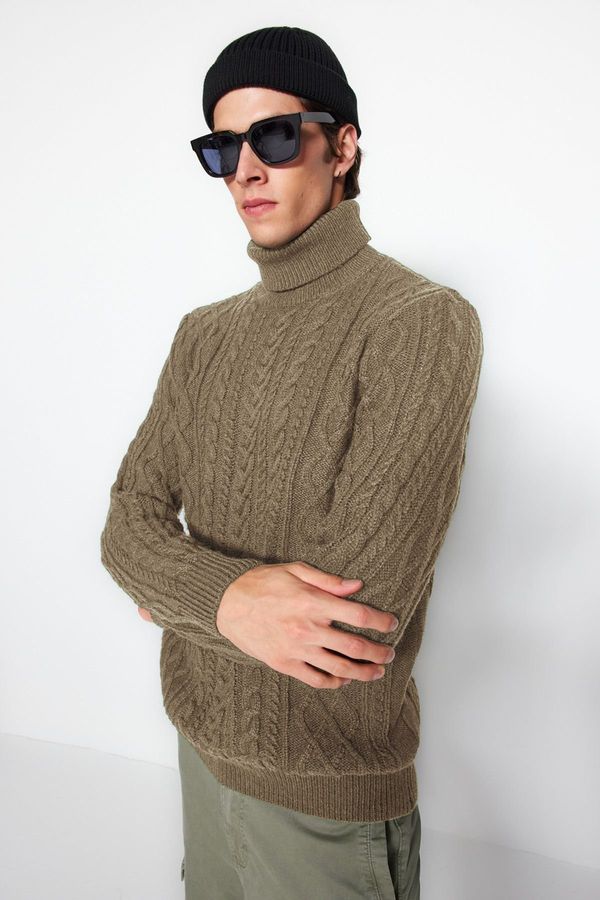 Trendyol Trendyol Mink Slim Fit Turtleneck Hair Knitted Sweater