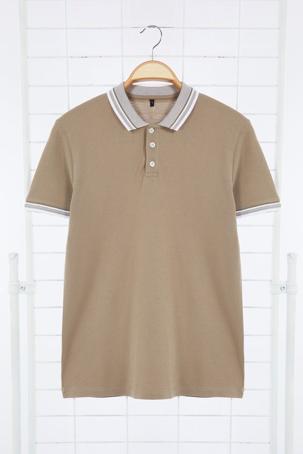 Trendyol Trendyol Mink Slim/Narrow Cut 100% Cotton Polo Neck T-shirt
