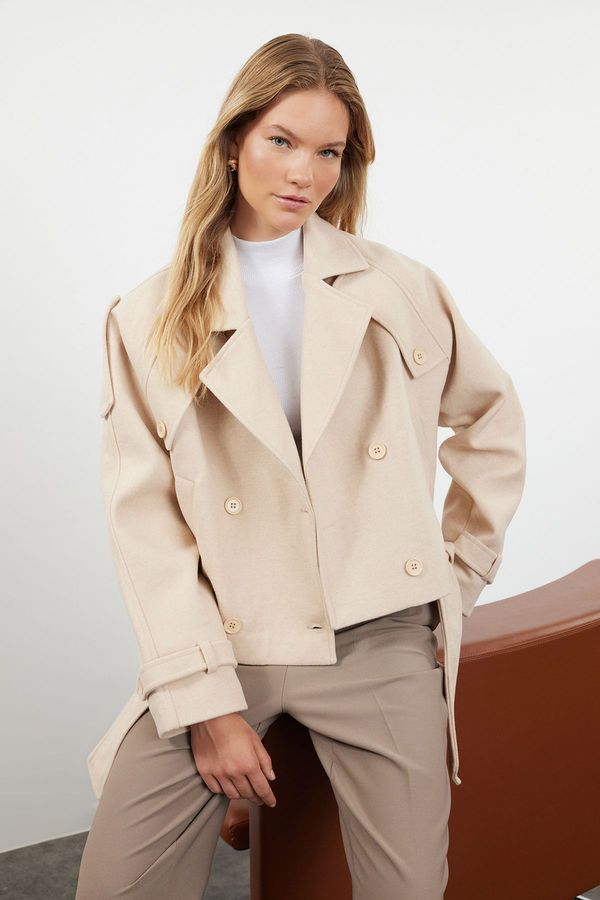 Trendyol Trendyol Mink Soft Textured Seasonal Short Oversize Cashmere Coat