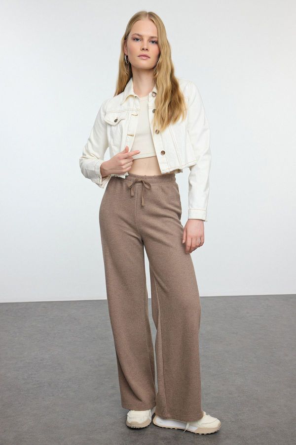 Trendyol Trendyol Mink Wide Leg Thessaloniki Knitted Trousers