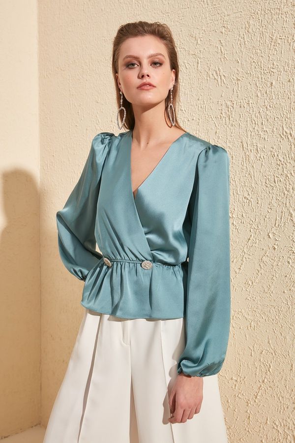 Trendyol Trendyol Mint Accessory Detailed Blouse