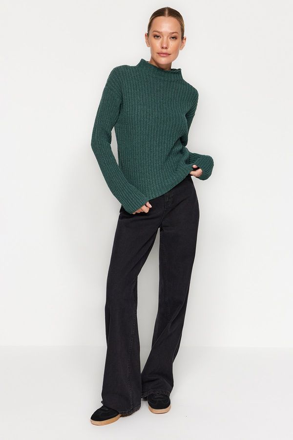 Trendyol Trendyol Mint bolj trajnostni pulover za pletenine s stoječimi ovratniki