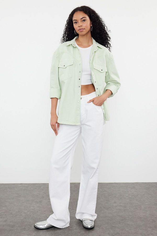 Trendyol Trendyol Mint Denim Shirt