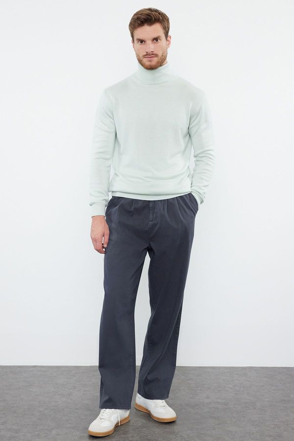 Trendyol Trendyol Mint FL Slim Turtleneck Plain Knitwear Sweater