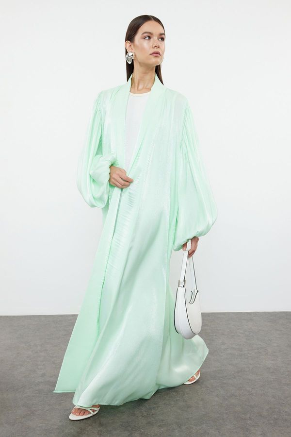 Trendyol Trendyol Mint Green Stylish Balloon Sleeve Woven Cap & Abaya & Abaya & Evening Dress
