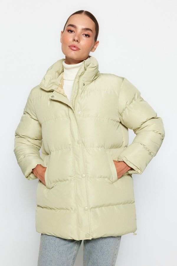 Trendyol Trendyol Mint napihljiva kapuca z vodoodbojno jakno