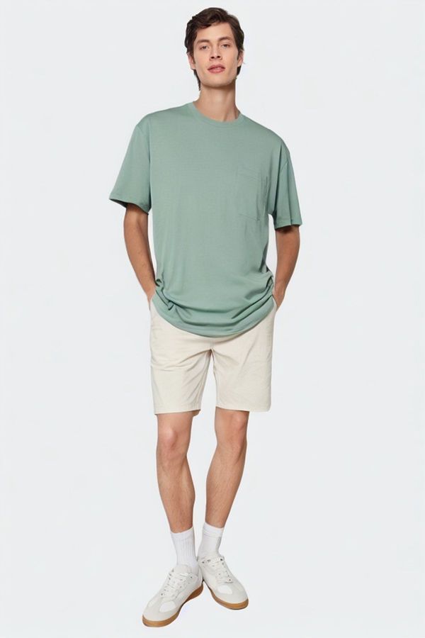Trendyol Trendyol Mint Relaxed/Comfortable Cut More Sustainable 100% Organic Cotton T-shirt