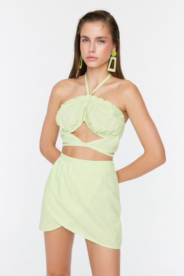 Trendyol Trendyol Mint Tie Beach Top-Upper Set