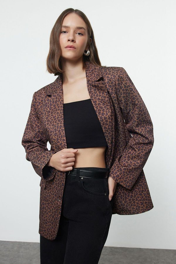 Trendyol Trendyol Multicolor Leopard Woven Blazer Jacket