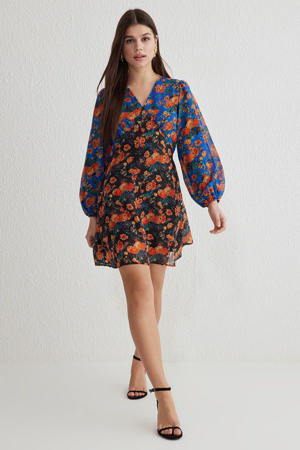 Trendyol Trendyol Multicolored A-Line Floral Mini Woven Dress