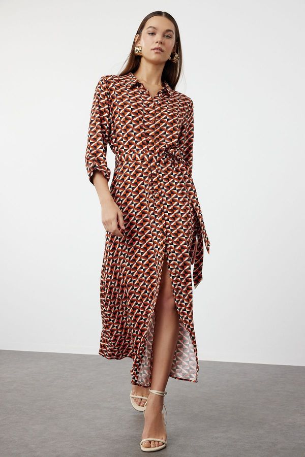 Trendyol Trendyol Multicolored Geometric Patterned Woven Shirt Dress