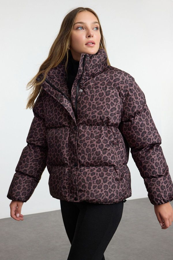 Trendyol Trendyol Multicolored Regular Fit Leopard Patterned Puffer Jacket