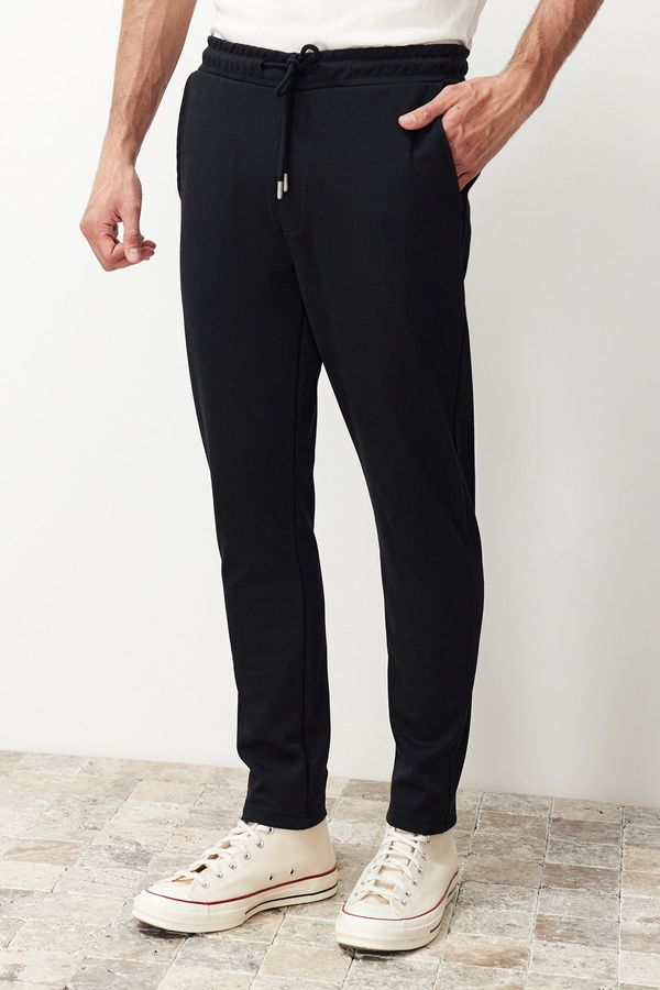 Trendyol Trendyol Navy Blue Jogger Fit Lace Waist Textured Trousers