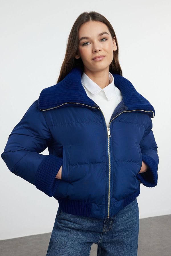 Trendyol Trendyol Navy Blue Knitwear Detailed Water Repellent Puffer Jacket