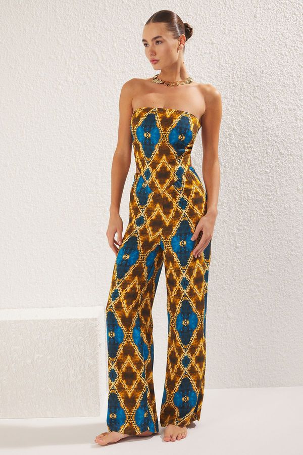 Trendyol Trendyol Navy Blue-Multicolored Ethnic Knit 100% Viscose