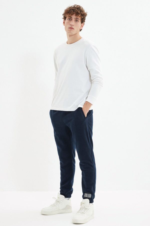 Trendyol Trendyol Navy Blue Regular/Normal Cut Rubber Leg Fleece/Warm Sweatpants