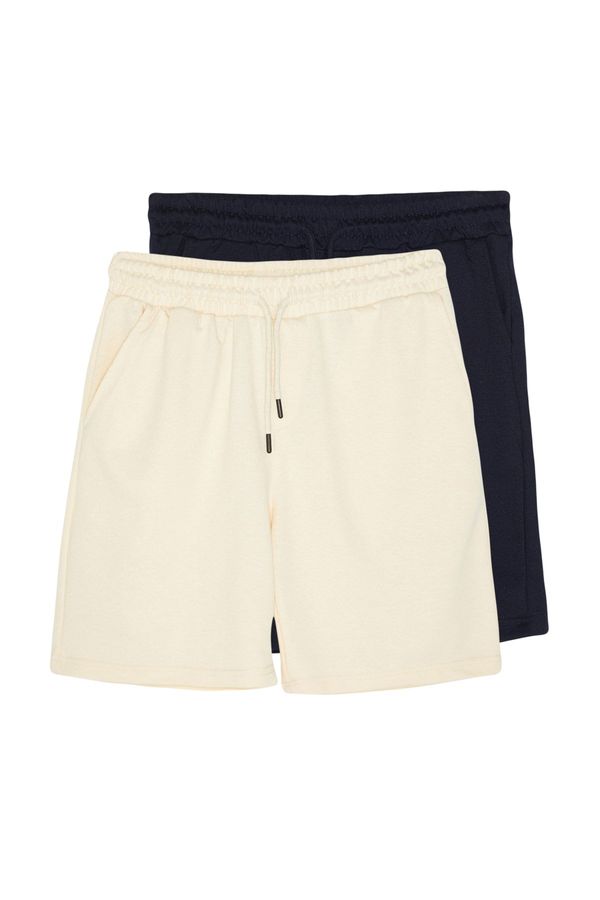 Trendyol Trendyol Navy Blue-Stone Basic Regular Cut 2 Pack Shorts