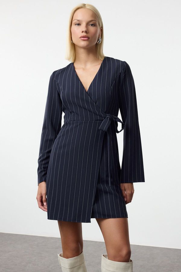 Trendyol Trendyol Navy Blue Striped Woven Dress