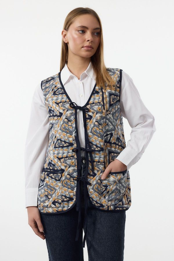 Trendyol Trendyol Navy Blue Textured Oversize Vest