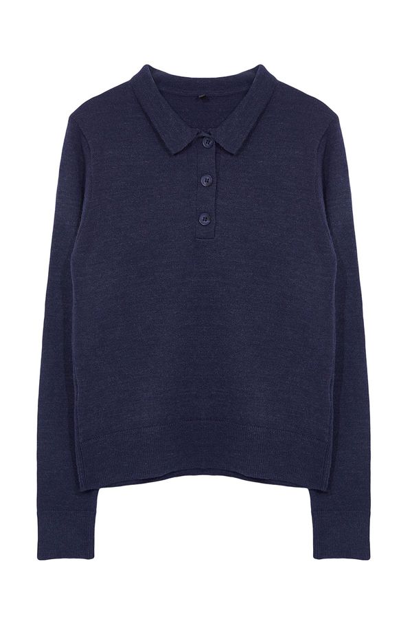 Trendyol Trendyol Navy Blue Wool Polo Neck Knitwear Sweater